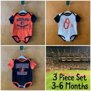 3-6 Months Baltimore Orioles Baby Onesie Set - 3 Pieces